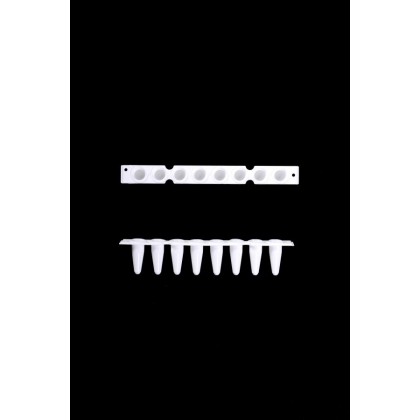 Low Profile White Thin-Wall 8-Tube Strip 0.1 ml